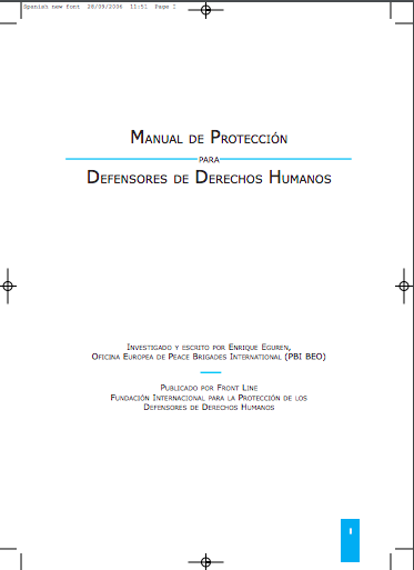 Manual de Protección para Defensores de Derechos Humanos.