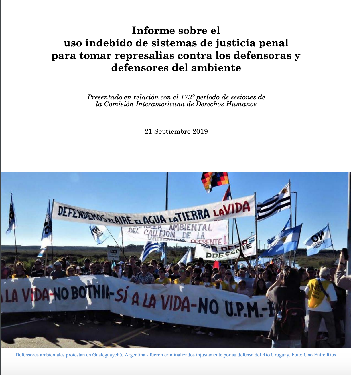 Report on the Misuse of Criminal Justice Systems to Retaliate Against Environmental Defenders