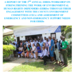 Strengthening the work of EHRDs through their engagement with the Country Environment Committees