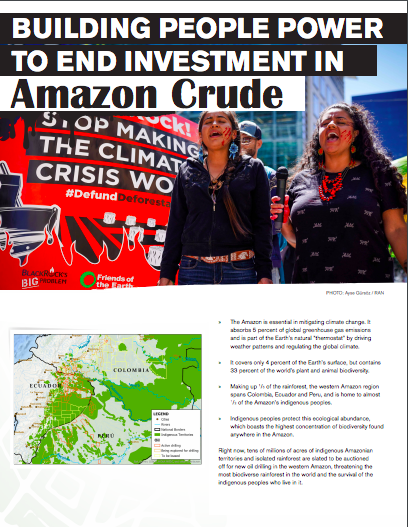 Building people power to end investment in Amazon crude