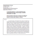 Los derechos humanos y la crisis mundial del agua: contaminación del agua, escasez de agua y desastres relacionados con el agua
