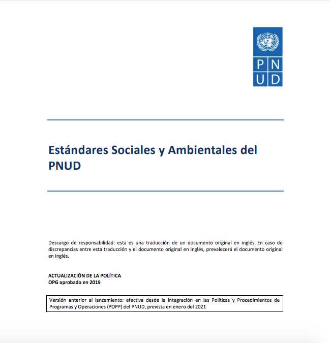 Estándares Sociales y Ambientales del PNUD (General)